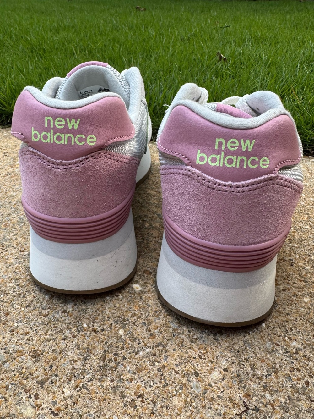 New Balance 515 Women's Grey & Pink Retro Runner Sneakers neon green - Picture 4 of 7